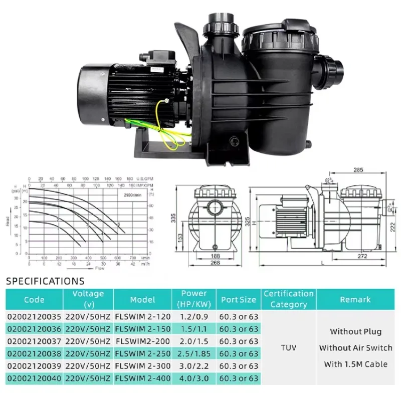 مضخة توزيع حمام السباحة STLF 110 فولت 220 فولت 2.5 3 مضخات مياه حمام السباحة #2