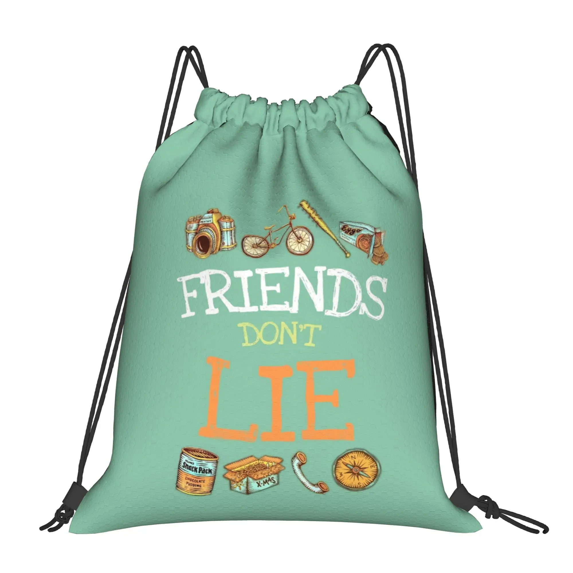 Friends don't lie 6 ST Drawstring Bags Travel Unisex Storage Organize Bundle Pocket Rope Bag