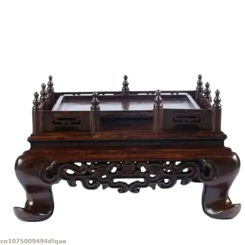 Ebony Carving Display Base Mini Sculpture Figure Display Stand Vase Model Display Stand Flower Pot Plant Base Tea Set Base