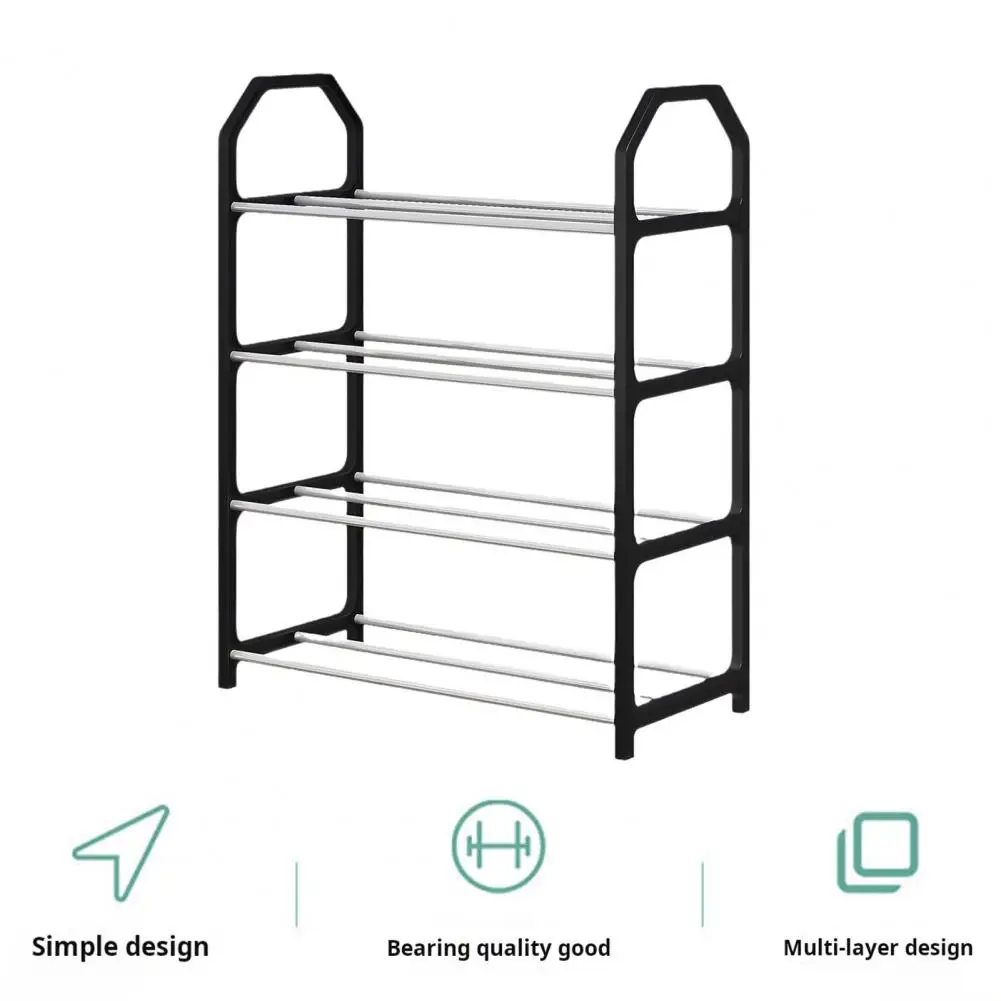 4-tier Shoe Storage Adjustable Shoe Shelf Sturdy 4-tier Shoe Rack with Capacity for Entryway Bedroom Organization Versatile