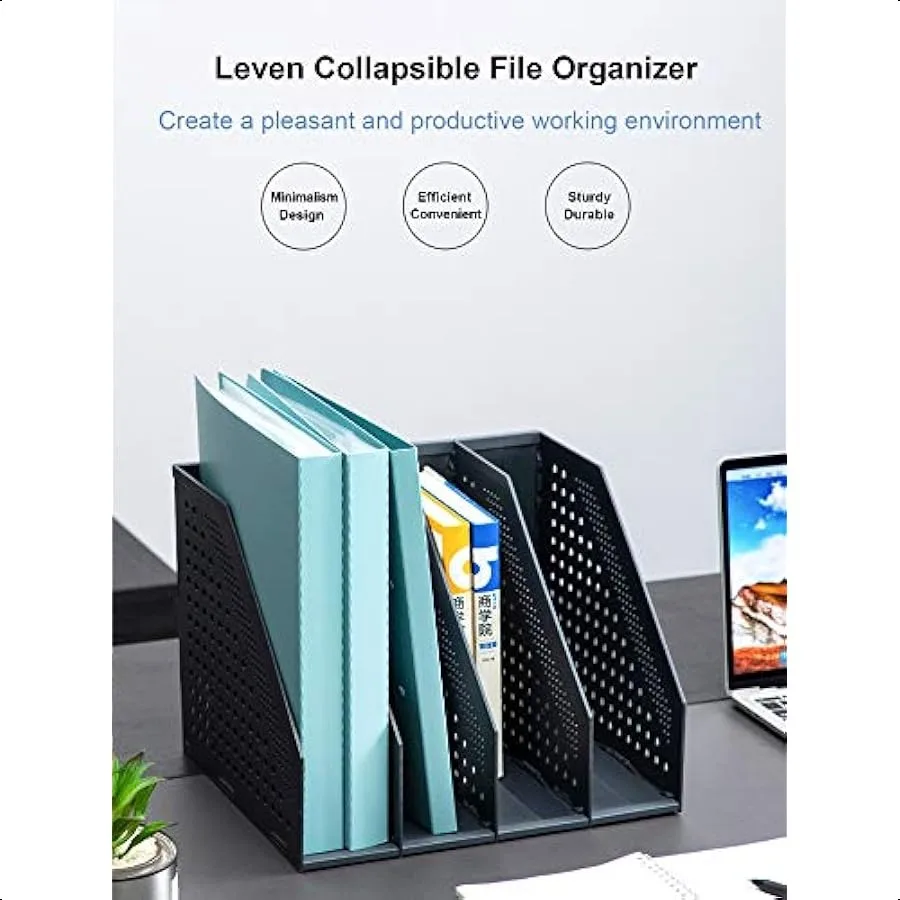 Складной держатель для журнальных файлов, настольный органайзер для организации офиса и хранения с 4 вертикальными отделениями