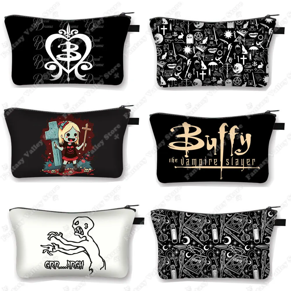 Grr Argh boardy-Trousse à cosmétiques The Vampire Slayer, trousses de maquillage pour femmes, sacs de rangement pour rouge à lèvres, trousse de maquillage mignonne, trousse d'évaluation