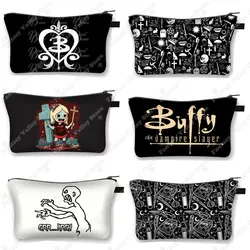 Grr Argh Buffy The Vampire Slayer Cosmetic Case Women Makeup Bags Lipstick Storage Bags Cute Make Up Organizer Toiletry Bag