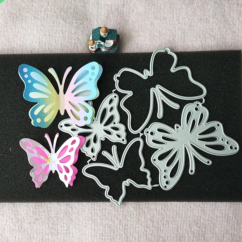 New 2 Pcs Double Butterfly metal cutting die mould scrapbook decoration embossed photo album decoration card making DIY