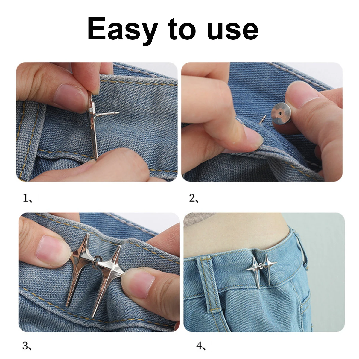 1PCS Adjustable Waist Button For Jeans Pants Detachable Button Perfect Fit Instant Jean Button No Sewing Required