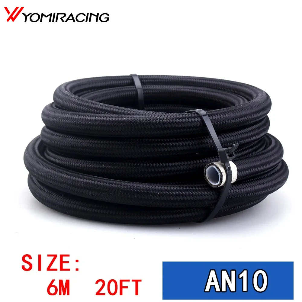

YOMI Universal Oil Line Oil Cooler Car Hose Pipe 6M AN4-AN12 Racing Hose Braided PTFE Brake Hose Fuel