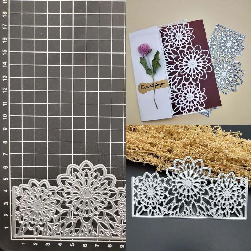 

Rectangle Lace Flower decoration Metal Cutting Dies Stencils Die Cut for DIY Scrapbooking Album Paper Card Embossing New