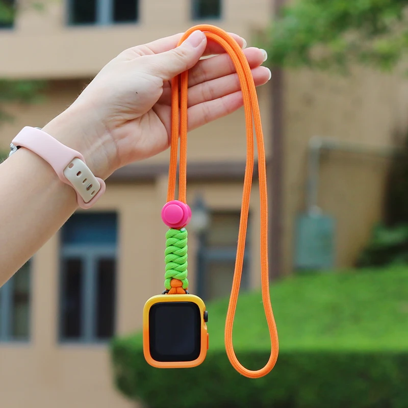 Case for apple watch Colourful braided lanyards Smartwatch accessories band 46mm strap Silicone Case for iWatch Series 10 Ultra