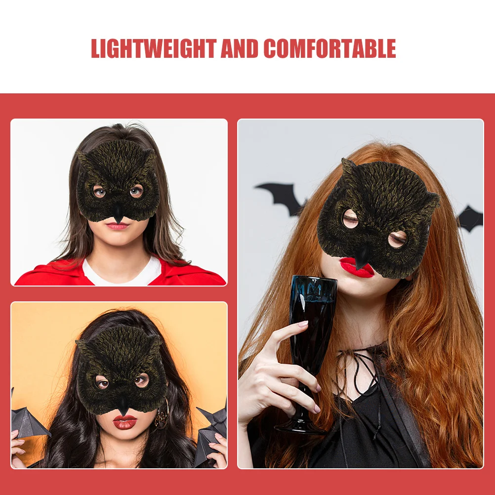 2Pcs Owl Mask Halloween Masquerade Costume Adult Half Face Cosplay Masks for Boys Men Halloween Masks for Woman