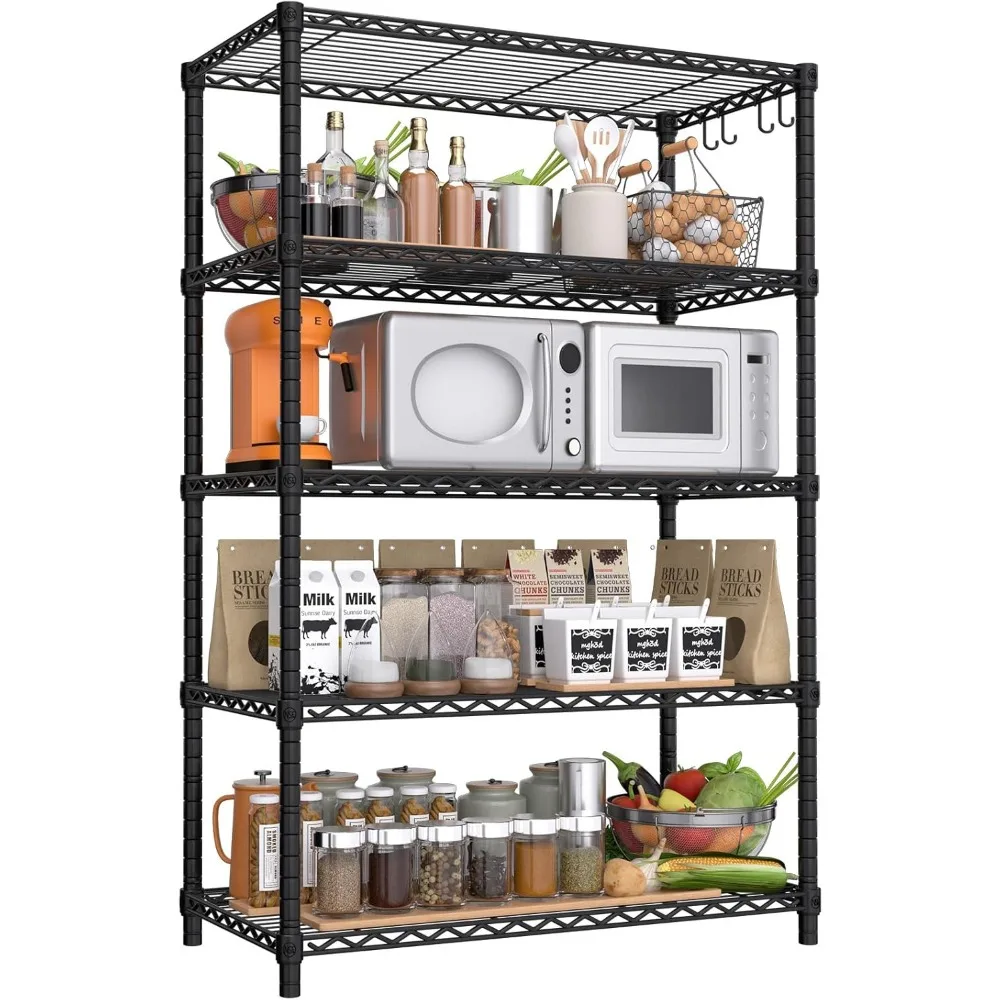 

Проволочные металлические полки для хранения — 5-уровневые регулируемые сверхмощные гаражные полки, органайзер, сталь