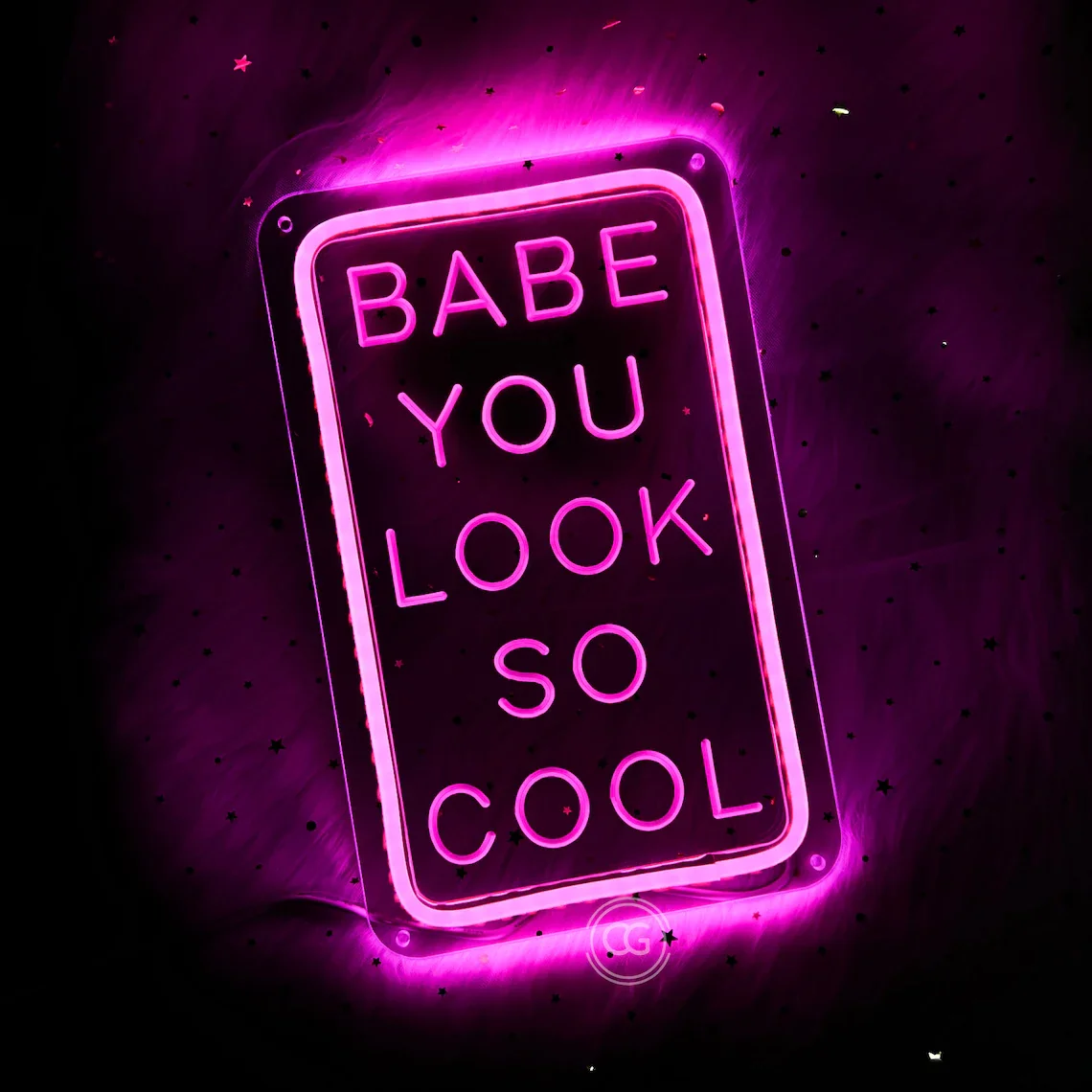 Babe You Look So Cool Neon Sign Wall Decor for Home Room Neon Sign Bedroom Wall Decor Art Personalized Gifts