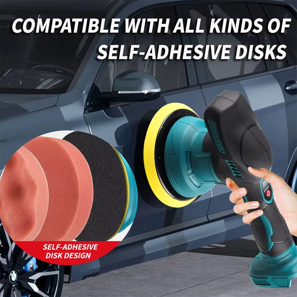 Новый беспроводной автомобильный полировщик, 8 передач, регулируемый автоматический электрический восковой шлифовальный инструмент для уплотнения глазури, подходит для батареи Makita 18 В