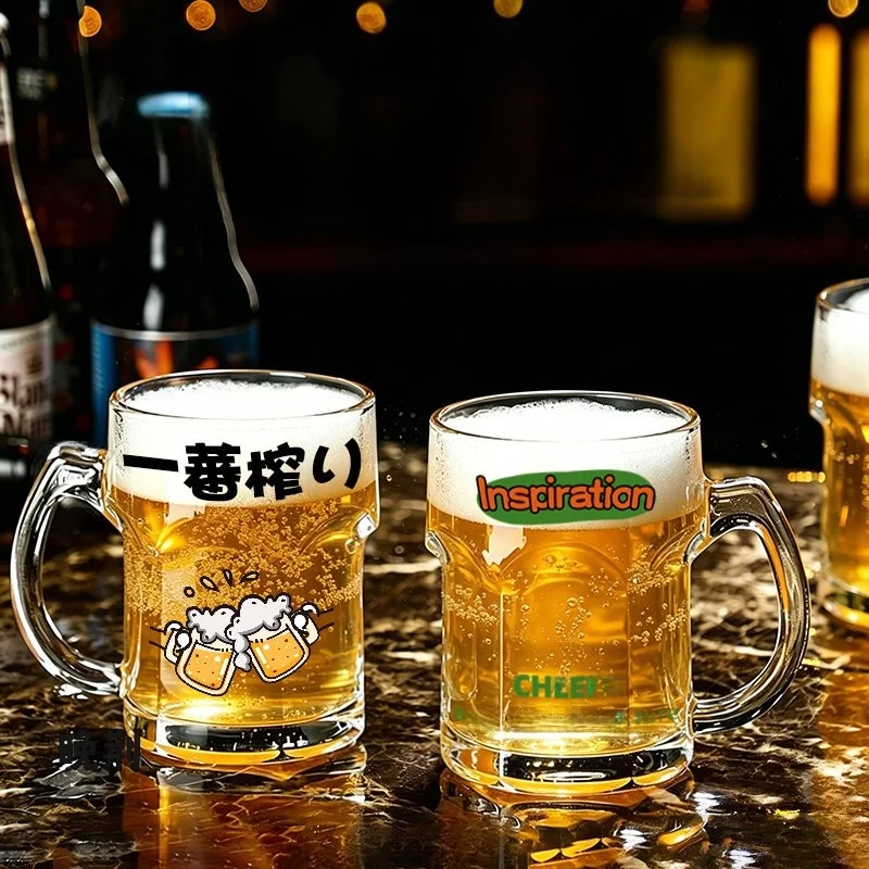 

High Aesthetic Value Large Capacity 500ml Craft Beer Glass Cup Premium Quality Beer Mug for Beer Lovers And Entertainers