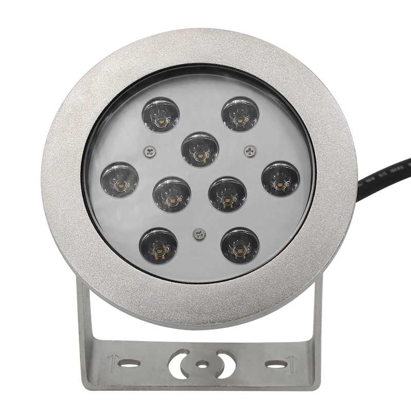 Outdoor IP68 Waterproof RGB Colorful Led High Power 24V 316L SS Garden Pool Landscape Stainless Steel Underwater Spot Light