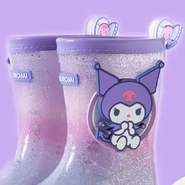 

New cartoon girls Kuromi Rain Boots Student Children's Fashion Boots Non-Slip shoes gift toy