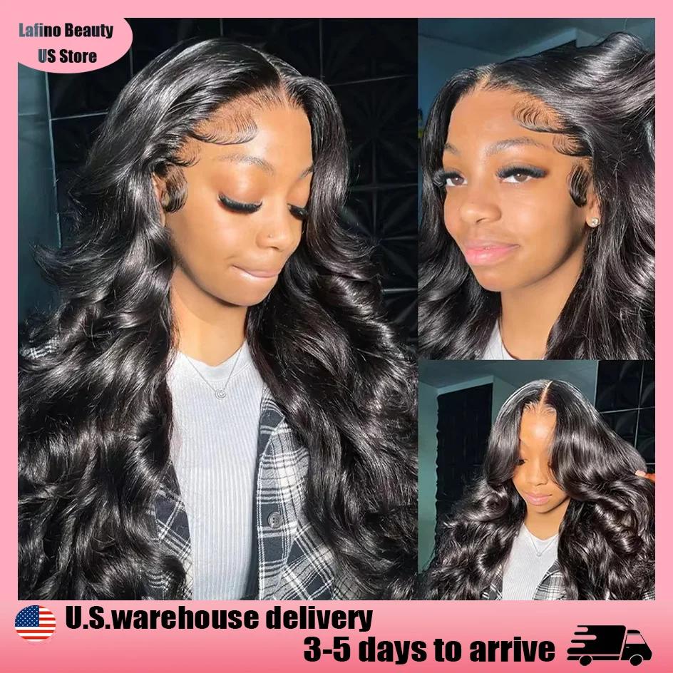 Lafino 4x4 5x5 Hd vetersluiting pruik losse body wave body wave pruik 13x6 HD frontale pruik 13x4 kant voorpruik menselijk haar zwarte pruik