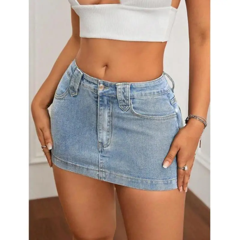 

Cross-Border New Sle Men's Slim Fit Waed Denim Skirt Sexy Summer Casual Sportswear Seven Sve Length Autumn Use