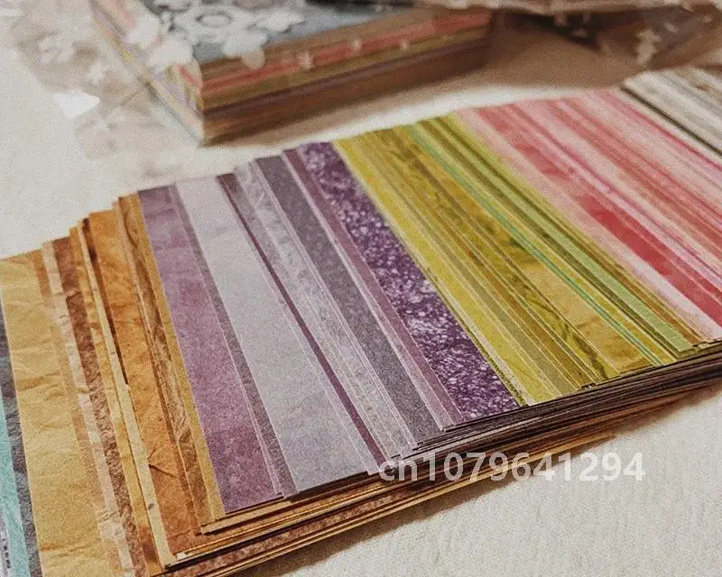 150 Sheet Rainbow Color Texture Background Small Craft Paper Junk Journal Ephemera Album Collage Scrapbooking Material Paper