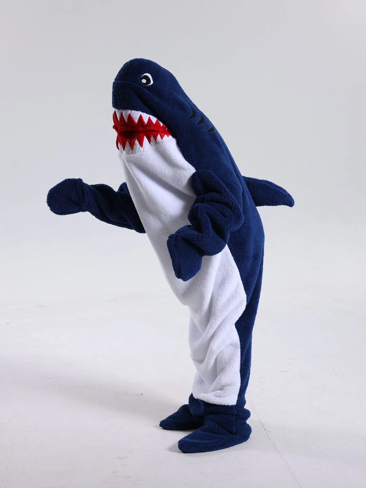 Wearable Shark Blanket Hoodie For Women Fleece Kigurumi For Men With Sleeves Soft Cozy Shark Sleeping Bag Men\'s Shark Pajamas