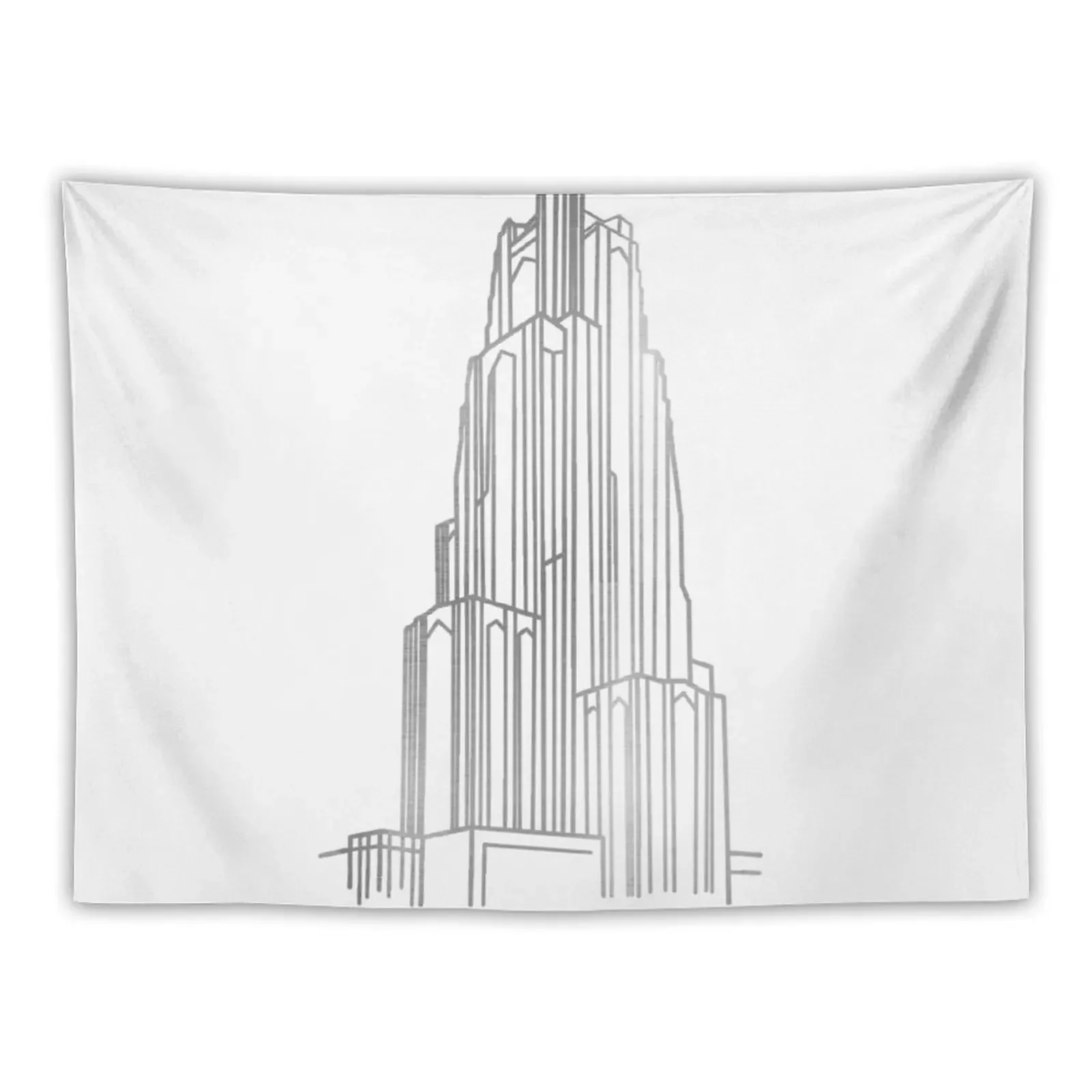 Silver Cathedral of Learning Tapestry Wall Hangings Decoration Tapete For The Wall Tapestry