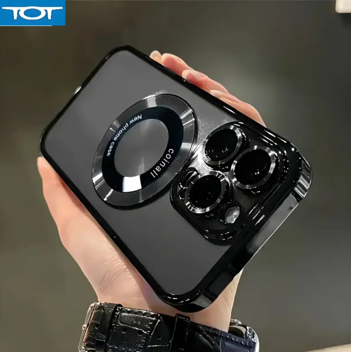 

New Luxury Transparent Magnetic Wireless Charging Phone Case For IPhone 16/15/14/13/12/11 Pro Max Plus With Lens Protector Shock