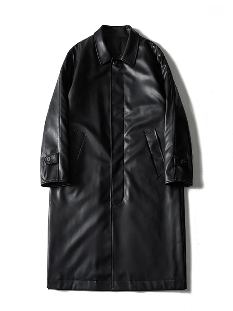 

Notting Hill Leather Jaet Men's Mid-Length Coat American Sle Spring Autumn Winter New Faion Couple's Windbreaker