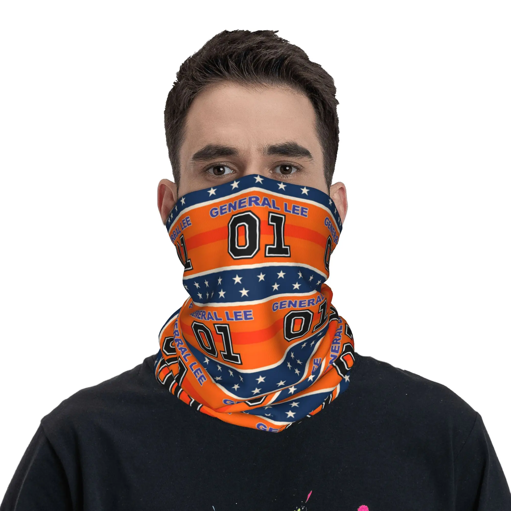 Dukes Of Hazzard Good Ol' Boys Racing Car 01 General Lee Bandana Neck Gaiter Printed Mask Scarf Headband Running Unisex Adult
