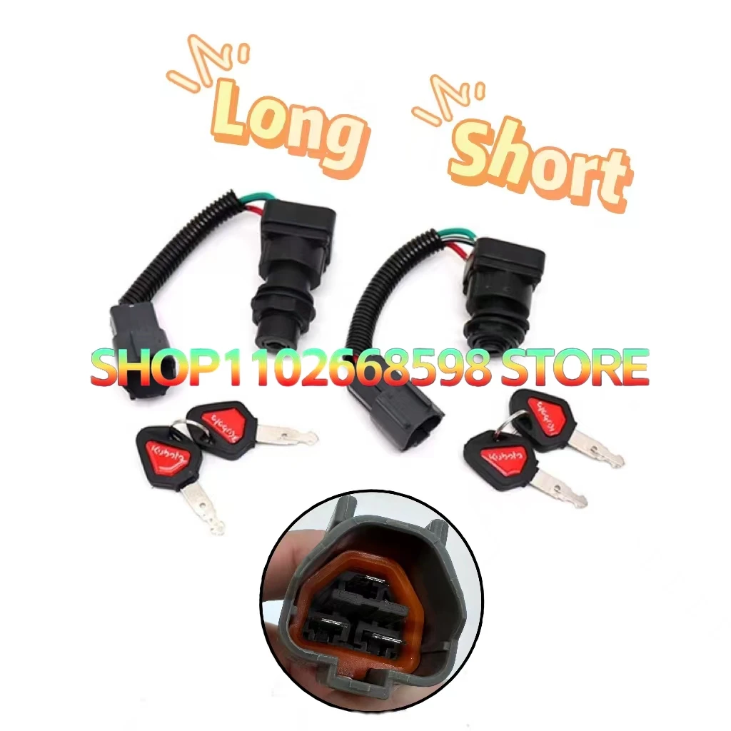 Switch Lgnition Lock Key Start Excavator Universal Lgnition Switch Lock No Chip for Kubota U15 U20U25 U30 KX155 163 175