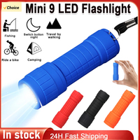Mini Torch 9 LED Flashlight For Children Adult Aluminum Alloy Night Fishing LED Torch with Lanyard Outdoor Camping Light