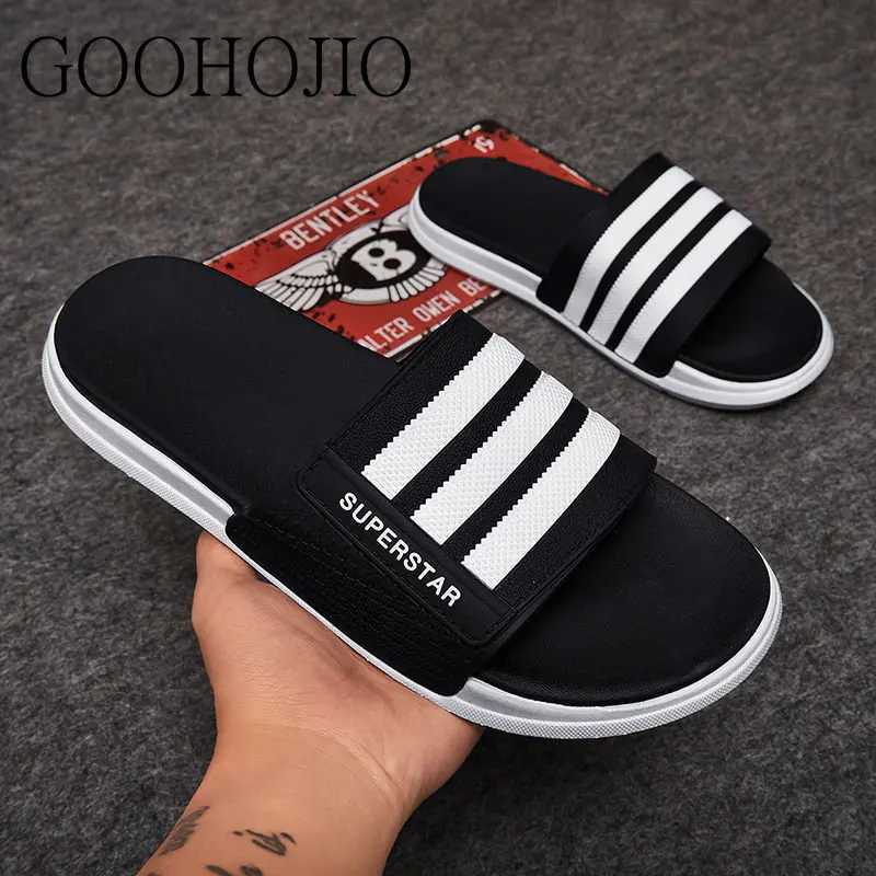 New Summer Slippers Unisex Casual Slippers Non Slip Slides Flip Flops Women Slides Soft Platform Women Sandals Slippers Stripe