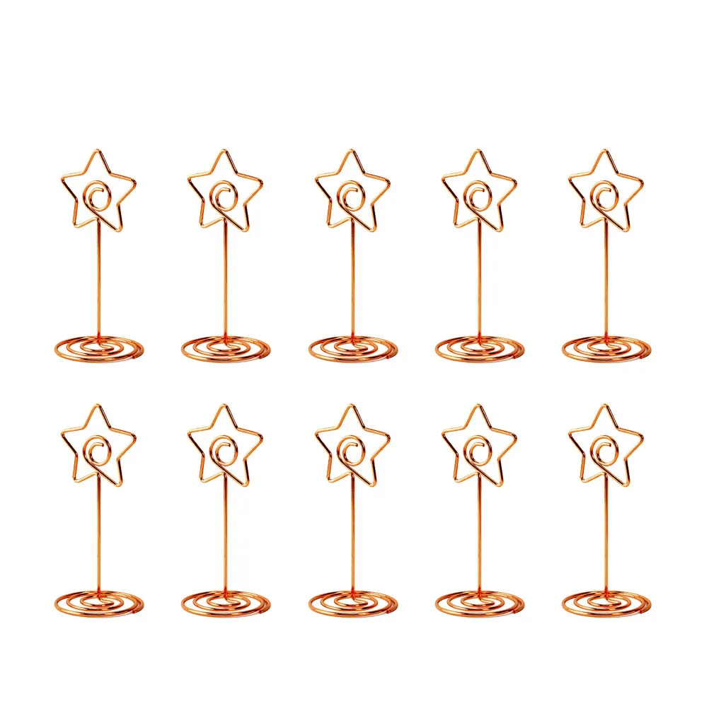 10Pcs Note Clips Rose Gold Photo Clip Holder Stand Memo Paper Organizer Desktop Decor for Office Home Event Use