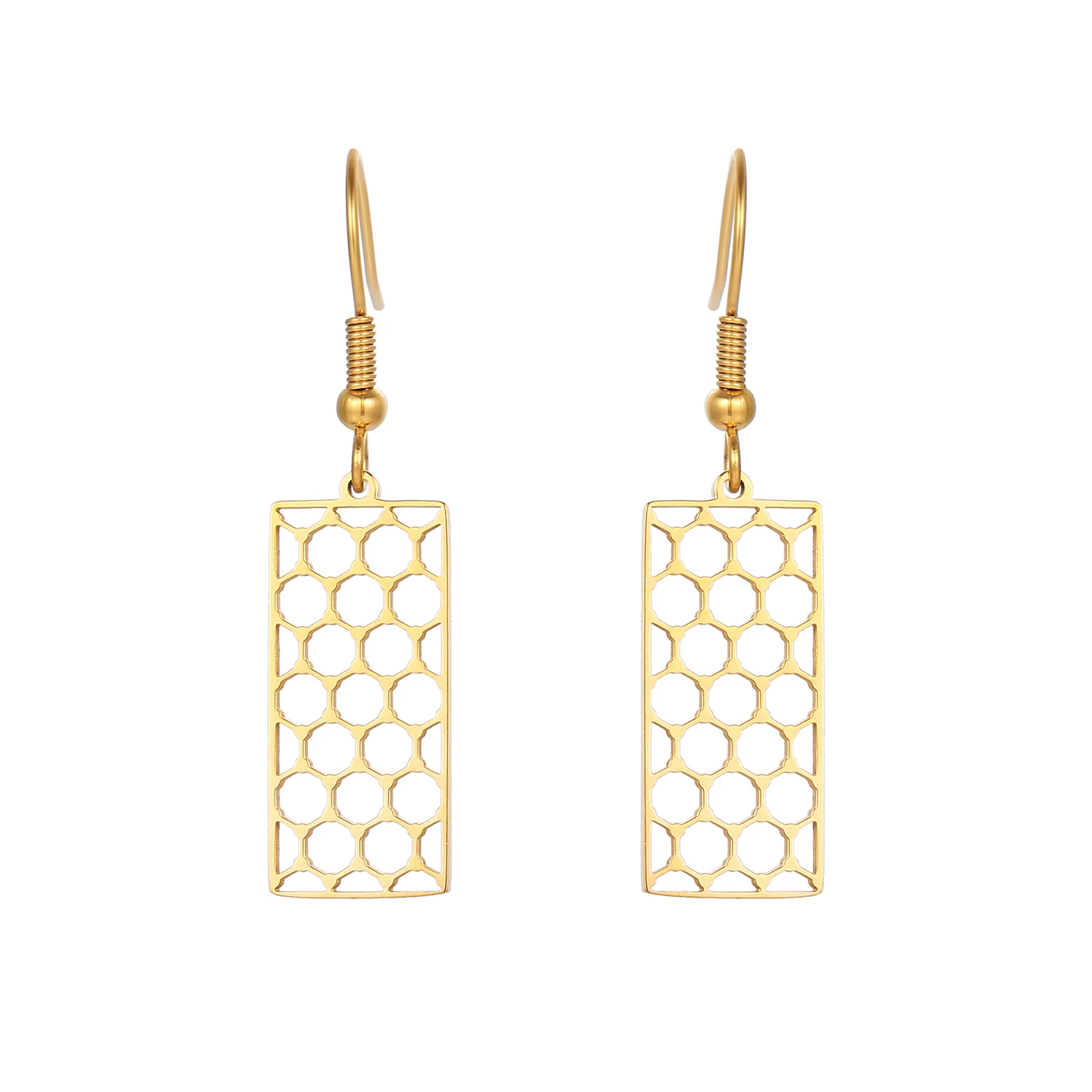 Stainless Steel Semiconductor Physics Geometric Graphene Minimalist Drop Earrings Jewelry Gift For Women