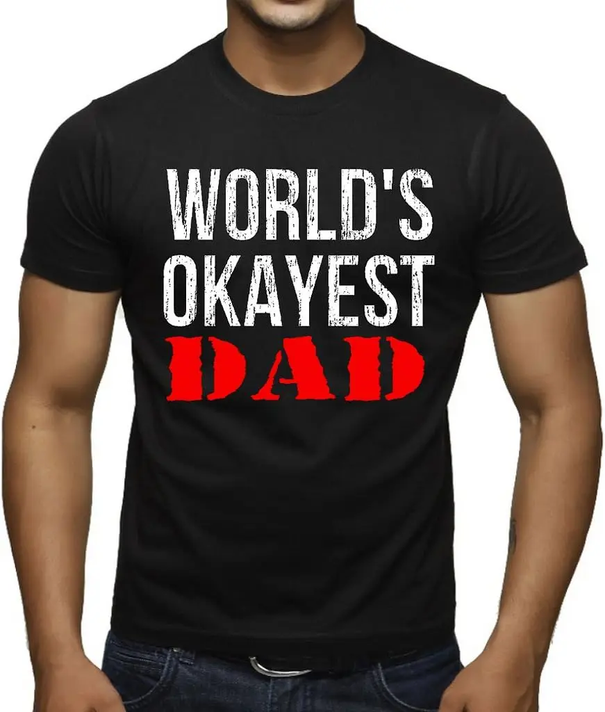 

Men's World's Okayest Dad TV36 Black T-Shirt Black