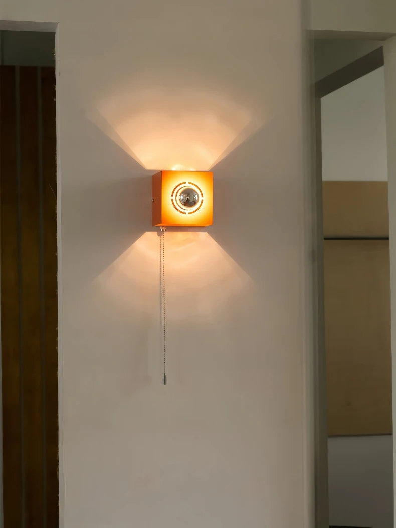 Metal Orange Wall Light Home Art E27 Bulb Indoor