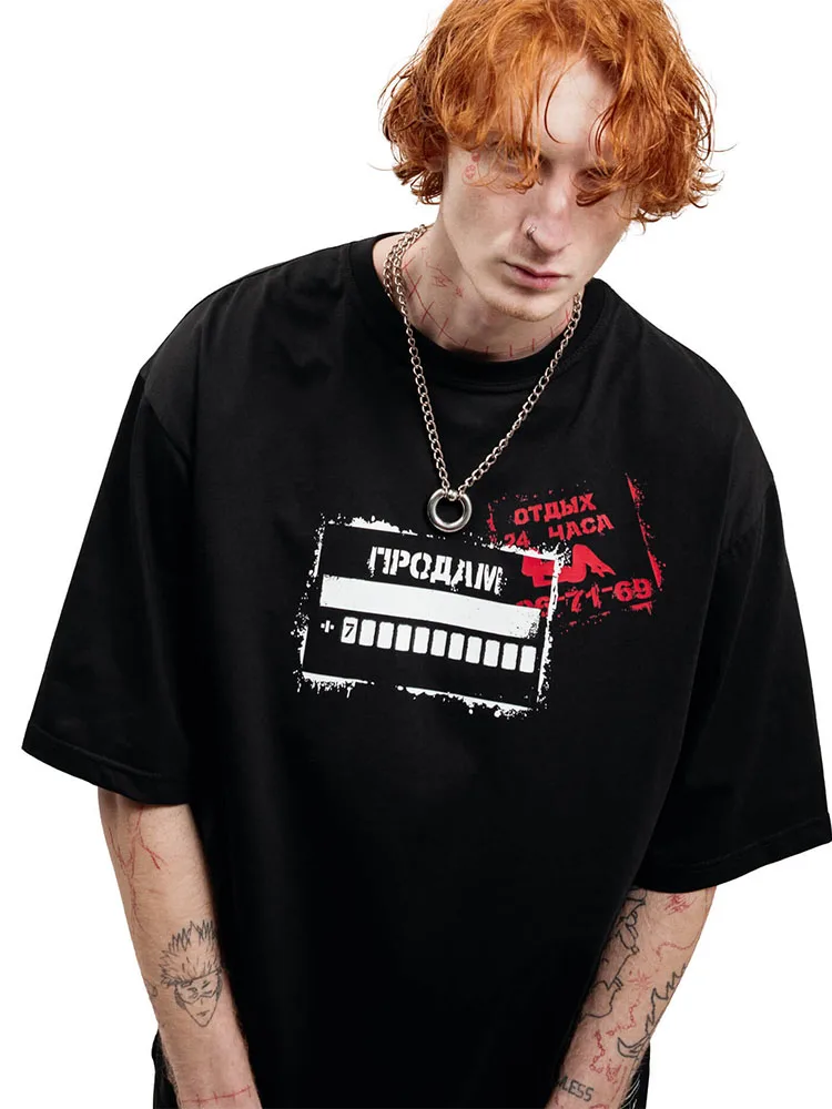 T-Shirt Graphic Women Tops Y2k Oversized Vintage Fashion Printed Short Cotton Streetwear Casual HipHop High Street Graphic Print