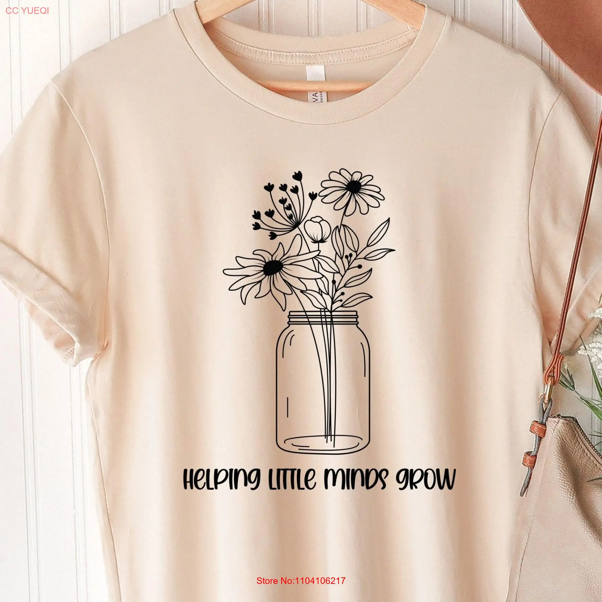 Helping Little Minds Grow T Shirt For Teachers Day Flower Teacher Floral Back To School Quotes long or short sleeves