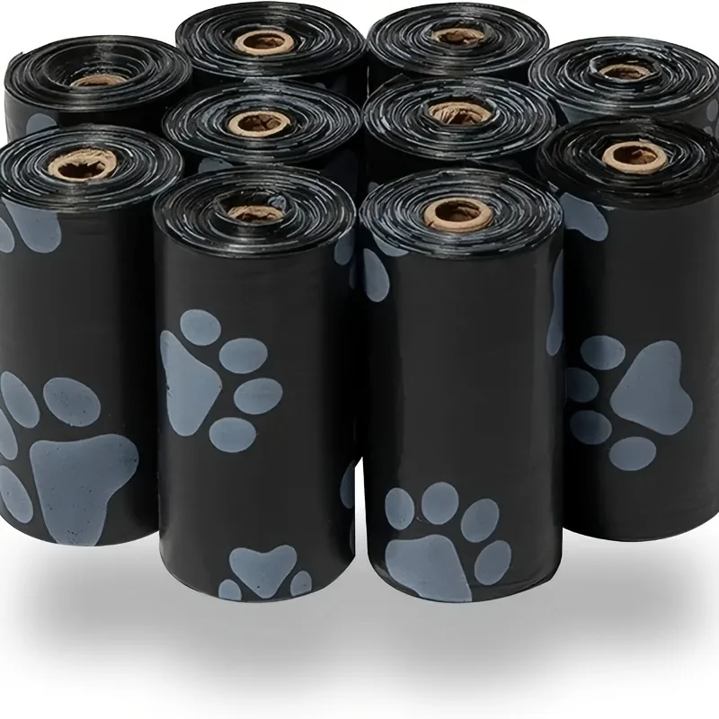 300 unidades/20 rollos de bolsas gruesas para excrementos de perros a prueba de fugas para paseos al aire libre, material de polietileno, eliminación de residuos de animales, negro o verde