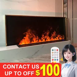 가정용 리모컨 물 증기 벽난로, 3D 분무 벽난로, 거실 내장 멀티 컬러 가짜 불꽃