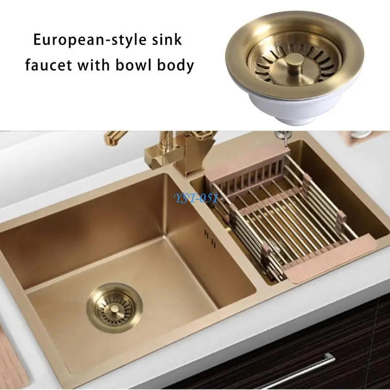 

E15A Classical European Sink Drain Steel Resistant Bathroom Kitchens Easy Installation Smooth Drainages for Household Use
