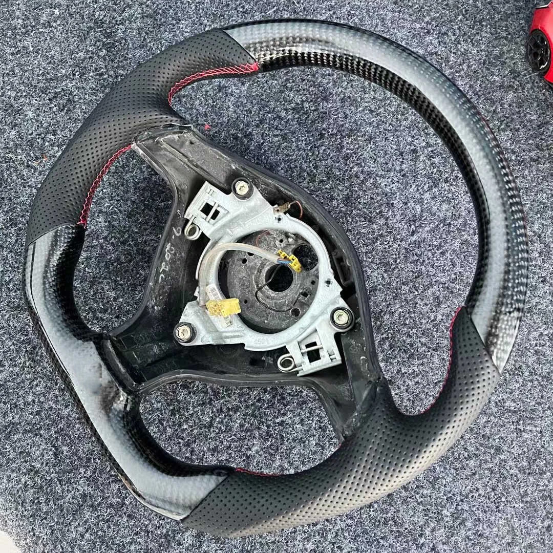 Volante de fibra de carbono Real de repuesto con cuero para VW Volkswagen Golf 4 Mk4 GTI 1997-2002