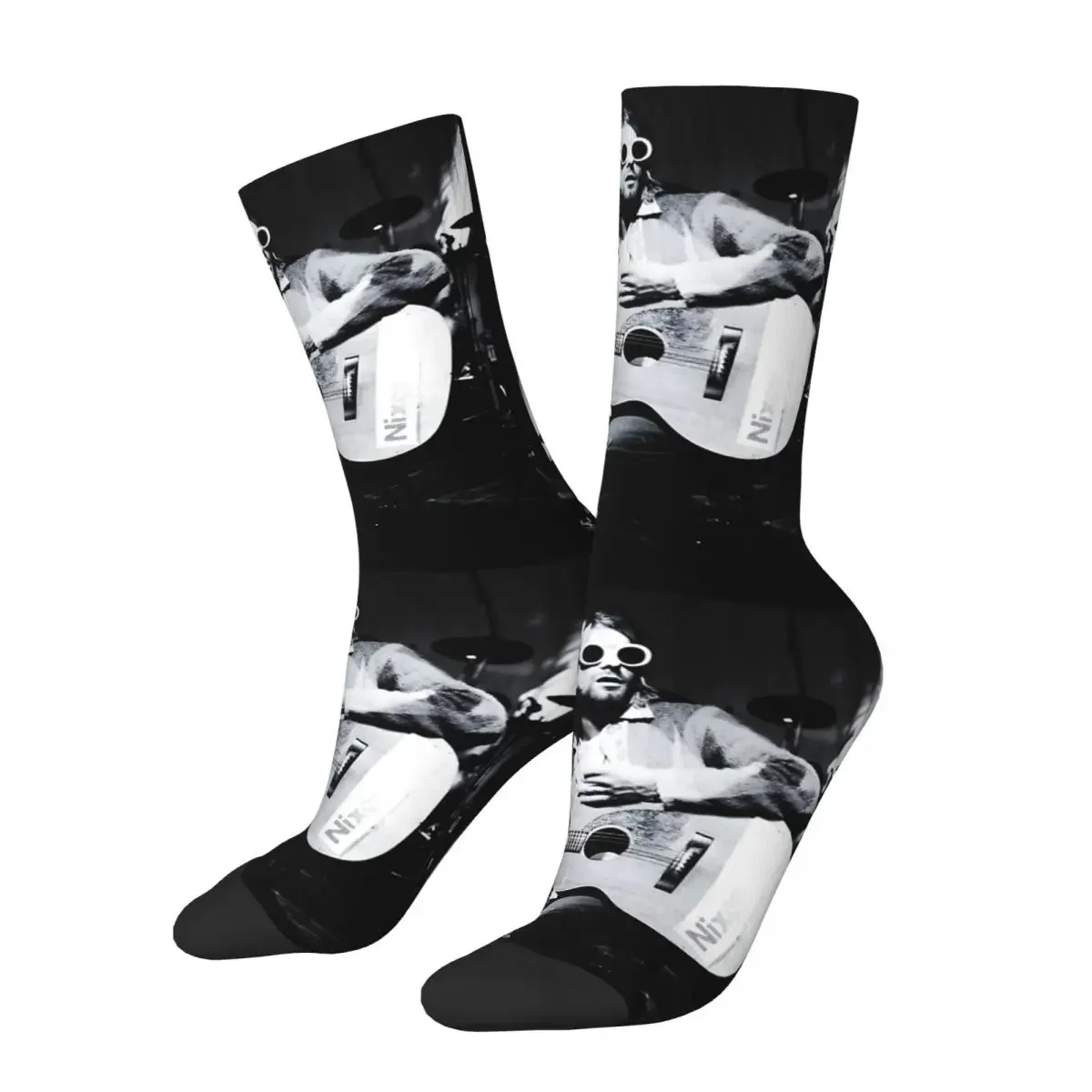 Retro Memorable Vocalist Grunge Playing Guitar 80S 90S - Poster Men's compression Socks Unisex Utero Harajuku Seamless Crew Sock