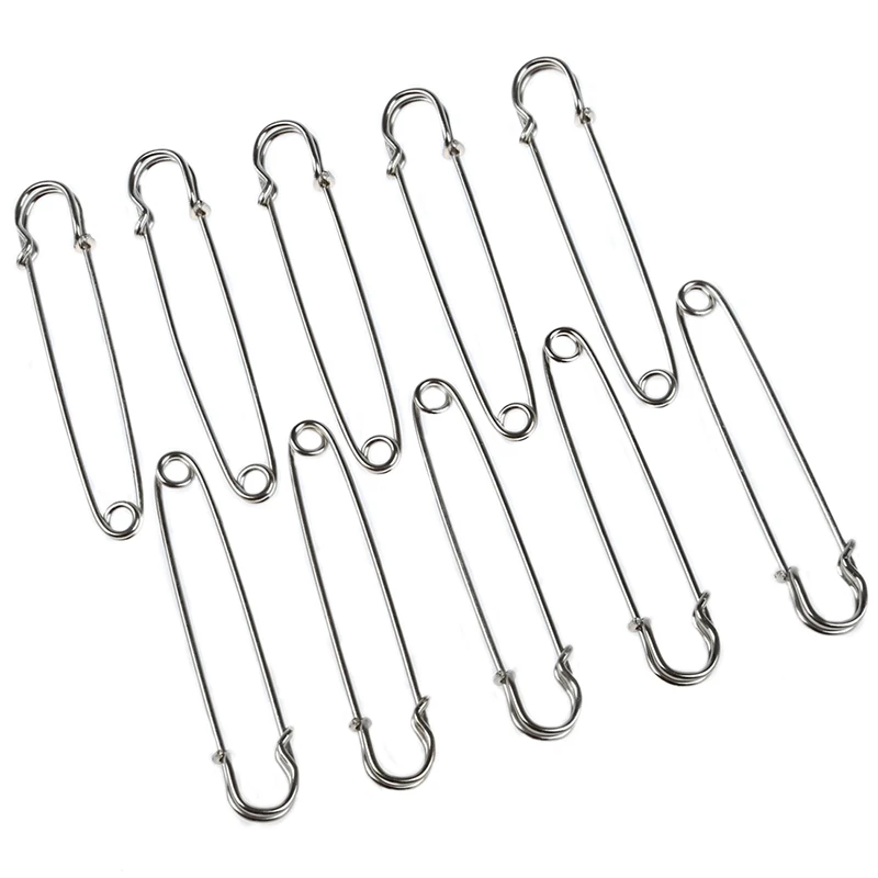 

10 шт. больших металлических булавок 4 дюйма — прочные и надежные, способны удерживать тяжелые ткани и материалы, такие как брезент, кожа, обивка.