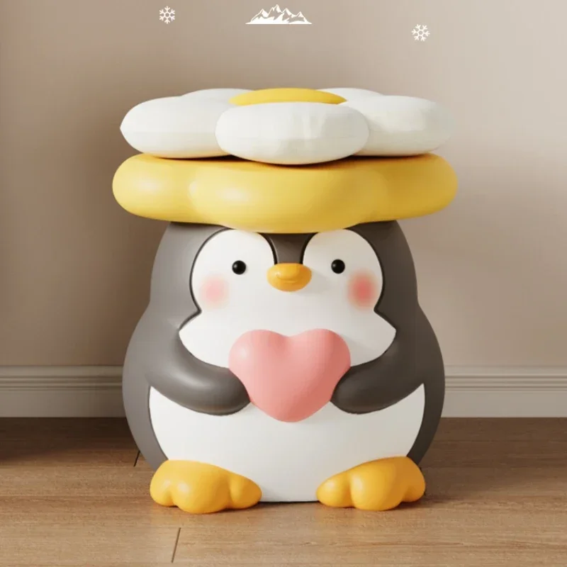 Cute Penguin Stool Hallway Living Room Floor Stand Decoration Creative Home Decoration New Home Gift  Storage Bench  Ottoman