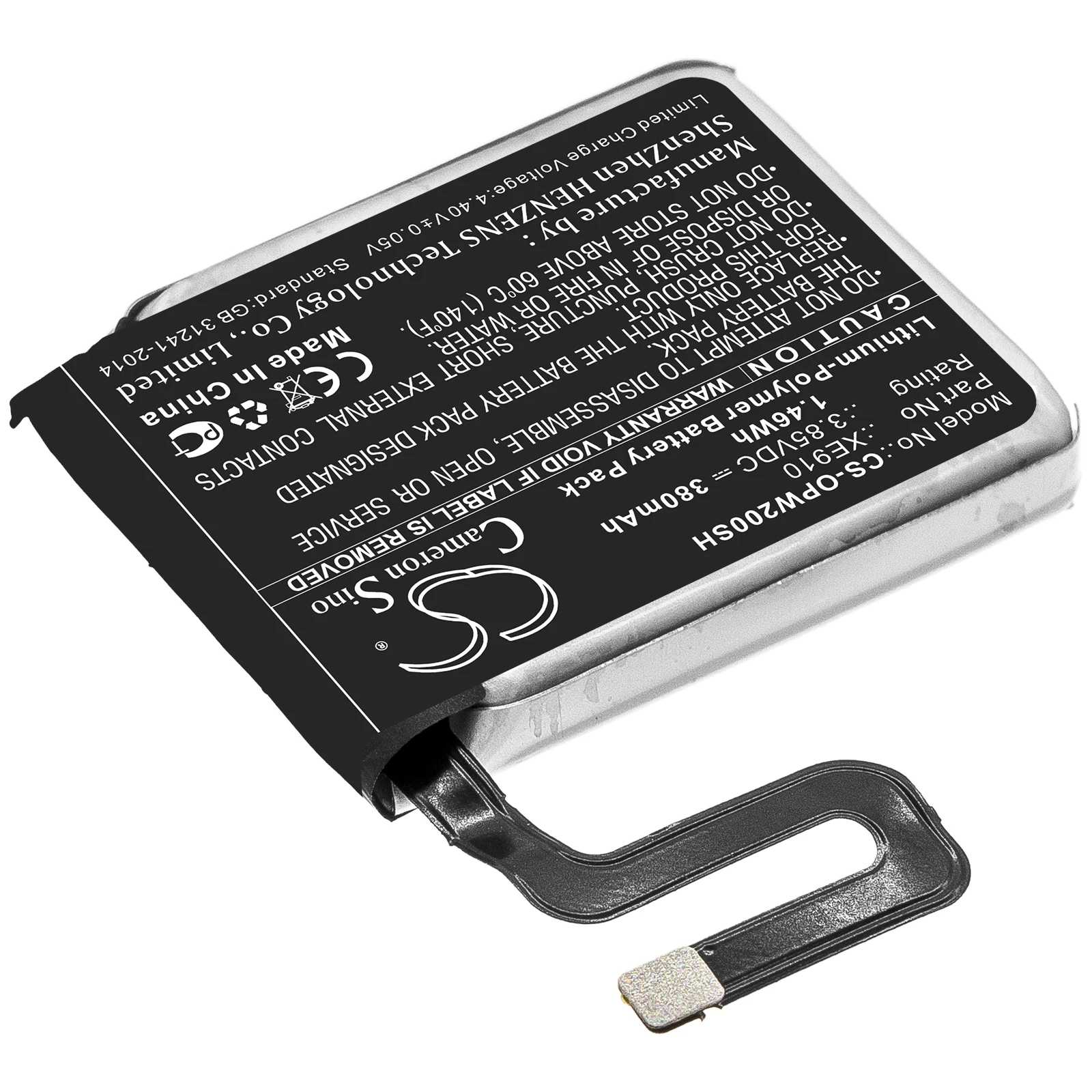 

3.85V 380mAh Smartwatch Battery XE910 for OPPO Watch 46mm +TOOLS KIT