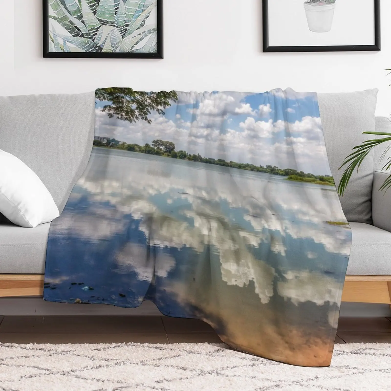 Облачные отражения в Inya Lake, Yangon, Myanmar, плед, теплые декоративные одеяла для кемпинга, дивана