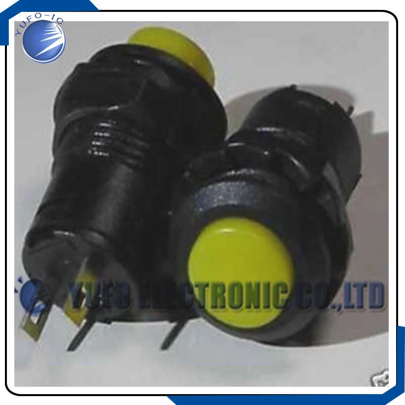 Free Shipping One Lot 12,YELLOW Lock OFF-ON Push Button Car/Boat Switch,Y34