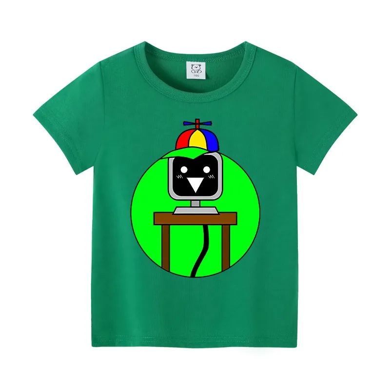 Sprunki Cotton T-shirt for Children Anime Cartoon Cute Short Sleeved Shirt Boys Girls Summer Hip Hop Fashion Top Kids Clothes