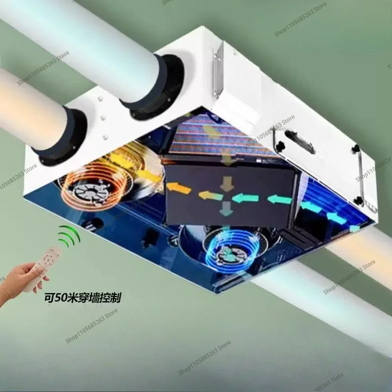 Household central fresh air system full heat exchange fresh air fan purification and exhaust air integration