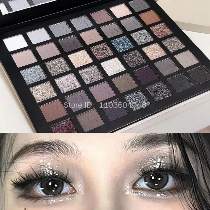 スモークアイシャドウプレート真珠光沢のあるシマーアイシャドウマットグリッター顔料防水長期的なアイメイクアップ 42 色