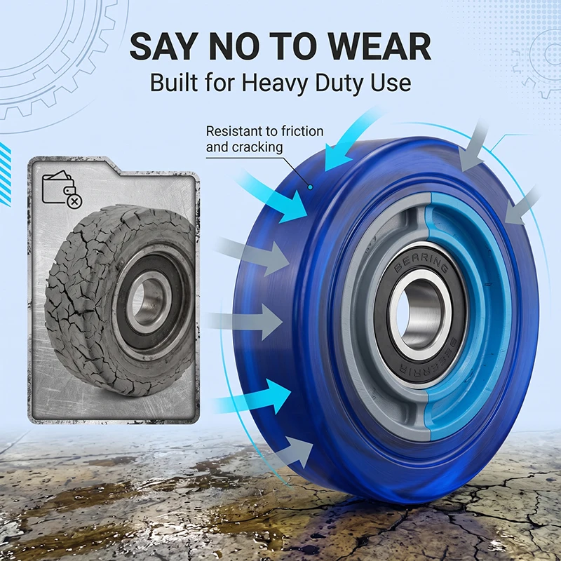 8pcs 6*18*7mm 696ZZ Gummed Bearing Wheel, PU69618-7 PU Polyurethane Coated Roller 6x18x7, Conveyor Belt Rolling Pulley OD 18mm